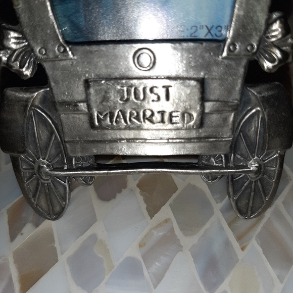 WAS $25! Pewter Picture Frame Just Married - Picture 3 of 8